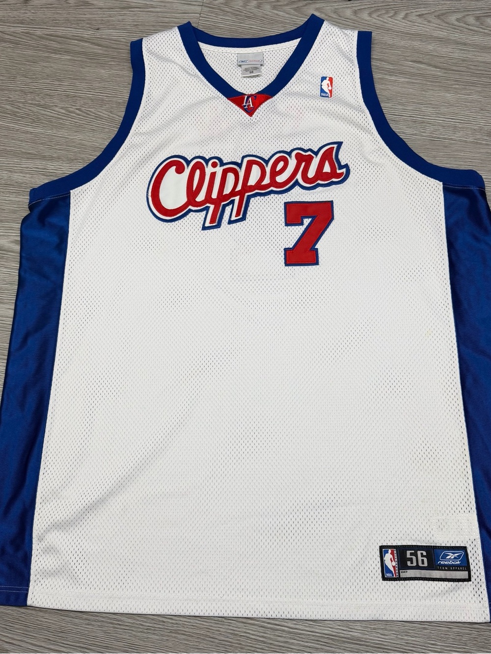 Vintage Reebok Authentic Los Angeles Clippers Lamar Odom #7 Jersey Sz 56 Home